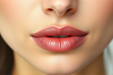 Perfectly contoured lips with natural over-lip effect.